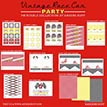 Vintage Race Car Birthday Party Printable Collection - Red, Yellow and Black